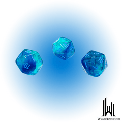 Gemini - Polyhedral Blue-Blue/Light Blue Luminary D20